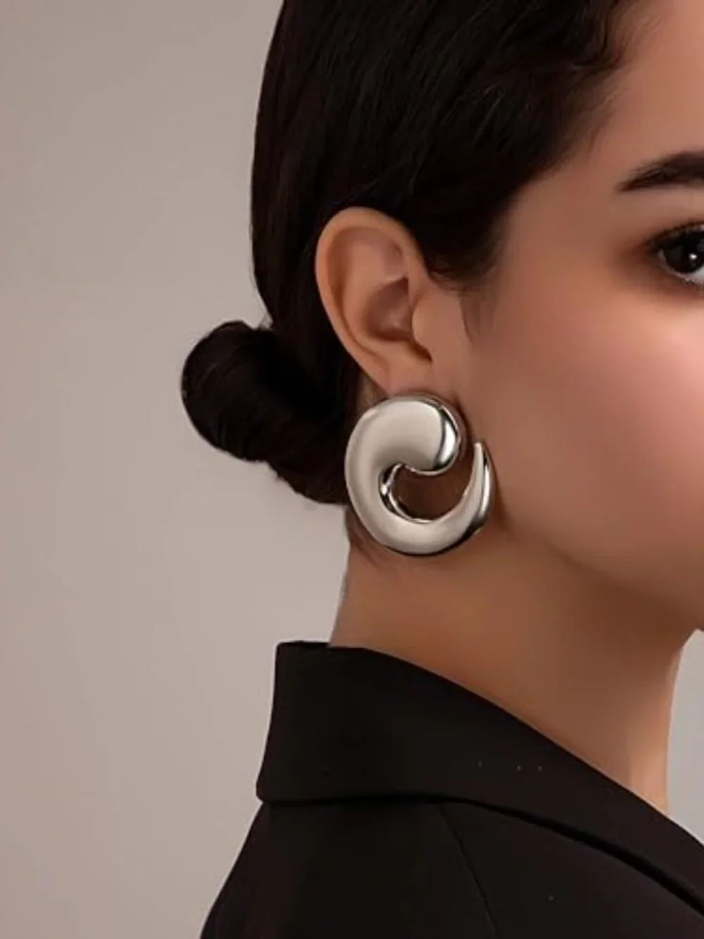 New - Statement Earrings for Women Chunky Gold Earrings‎ Big Spiral Earrings